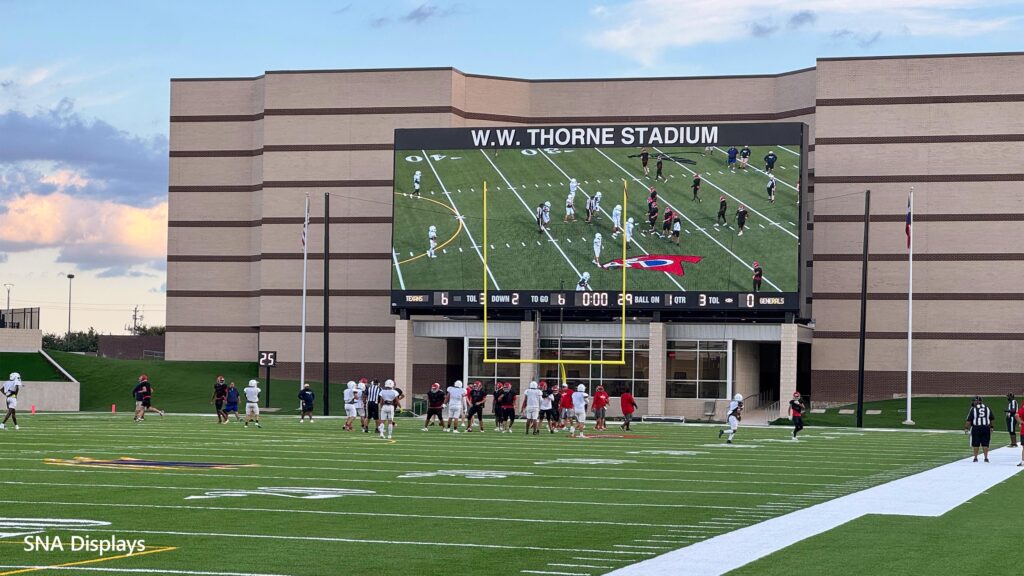 Large video screen for Houston high school football field